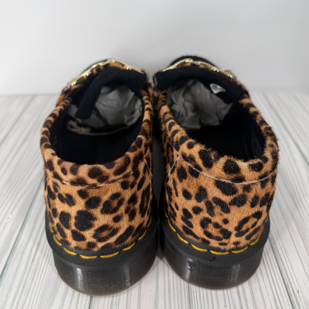 Dr. Martens Adrian Bone Snaffle Leopard Black Hair On Desert  Suede Loafers M11 - Picture 8 of 14
